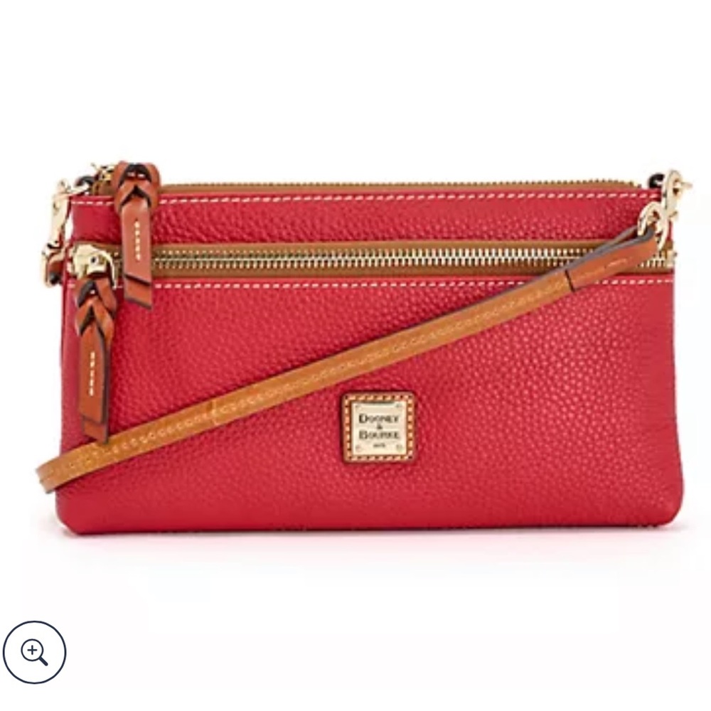 Dooney & Bourke Pebble Leather East/West Convertible Wristlet Crossbody Red NWT - Picture 13 of 13